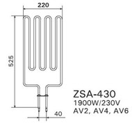  Harvia ZSA-430 (1900 W,   Symphony AV2, AV4, AV6)